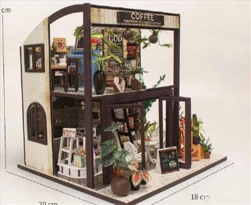 Drvena kućica za lutke kafić Time cafe