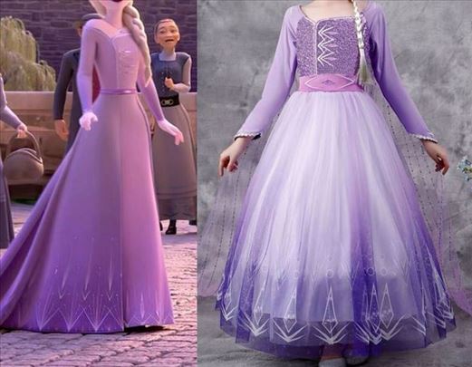 Elza Elsa Frozen 2 lila ljubicasta haljina kostim 