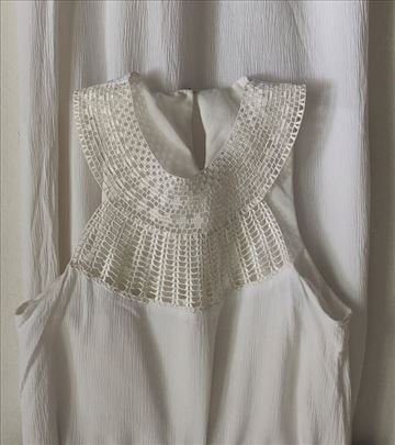 Unikat duga bela haljina sa čipkom vel. S/M