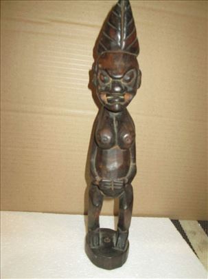 Drvena afrička figura žene, 35 cm