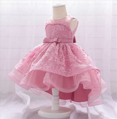 Svečana haljina za bebe, boja puder roze, rođendan