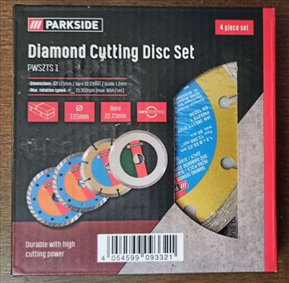 Dijamantske rezne ploče 115mm 4 komada Parkside