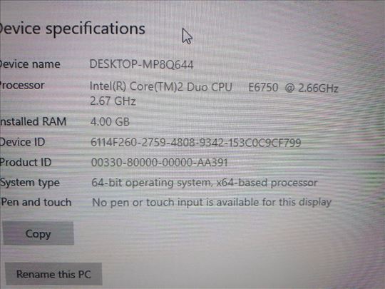 Kompjuter Core2Duo E6750 - 4GB RAM- HDD - HD6670