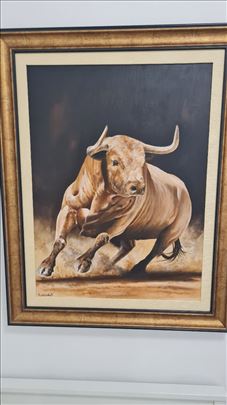 Slika bika ulje na platnu Kamberović Udait 100x80