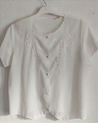 Vintage vezena svilena bluza veličina l-xl