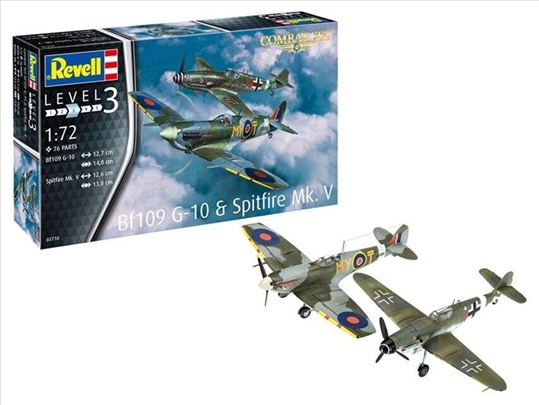 1:72 Revell Combat Set Bf109 G-10 & Spitfire Mk.V