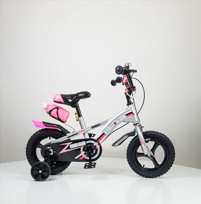 Dečija bicikla, model 715, vel.12, sivo-roze