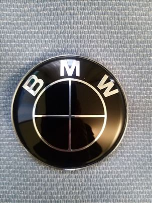 BMW Znak Crn Hauba 82mm promer rupica 5,5 cm Nov