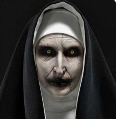 Horor opatica Nun kostim maska za lice za odrasle