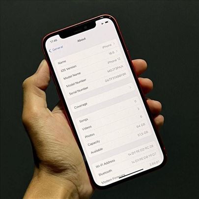 iPhone 12 64GB Product Red Sim Free novo! 100% BH