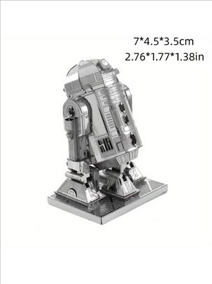 R2-D2 srebrne 3D metalne puzle