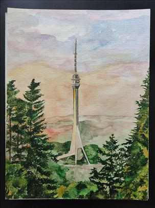 Akvarel Avalski toranj 