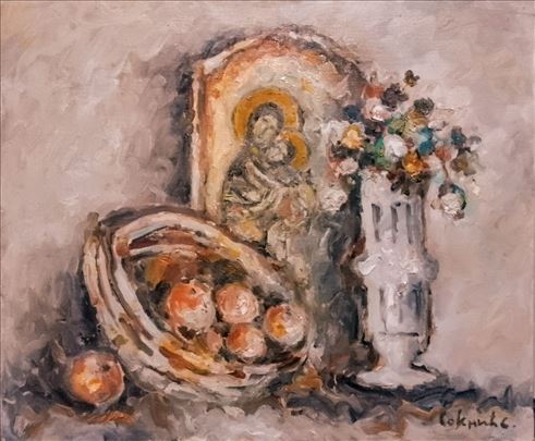 Slobodan Soknić - Mrtva priroda sa ikonom 