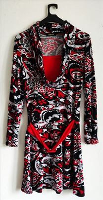 Haljina tunika sa šal ovratnikom vel. M