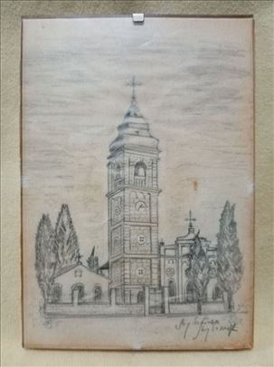 Slika Crkva u Istri, olovka