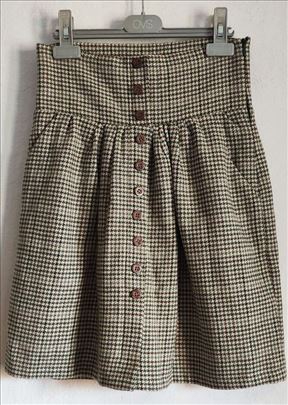 Vintage unikatna karo suknja sa visokim strukom  