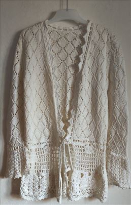 Vintage pamučni kardigan ručni rad  vel. S/M