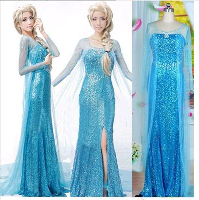 Elza  Frozen haljina kostim za odrasle i plašt