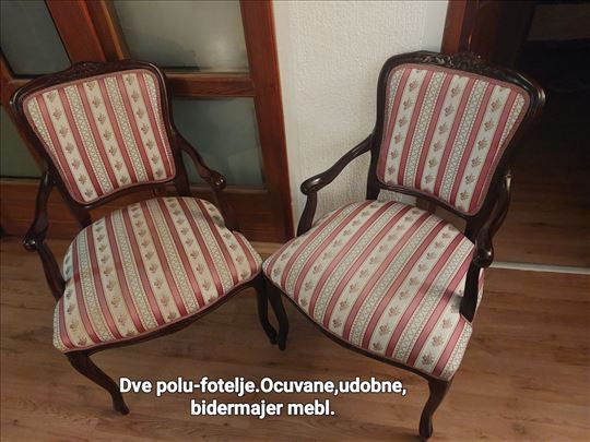 Dve polufotelje, stolice sa rukohvatima 