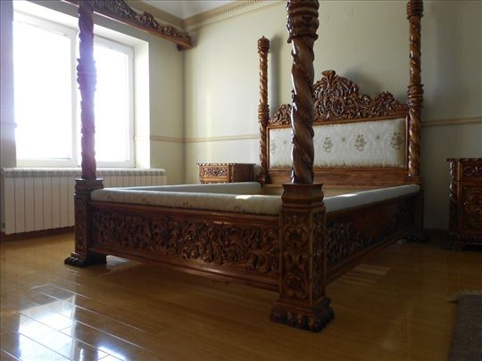 Stilski moderni kreveti,ručni rad ,puno drvo,novo