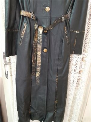 Ženski kožni unikat mantil novo