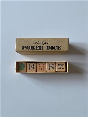 Vintage Poker Dice. Lindops. Originalna kutija.
