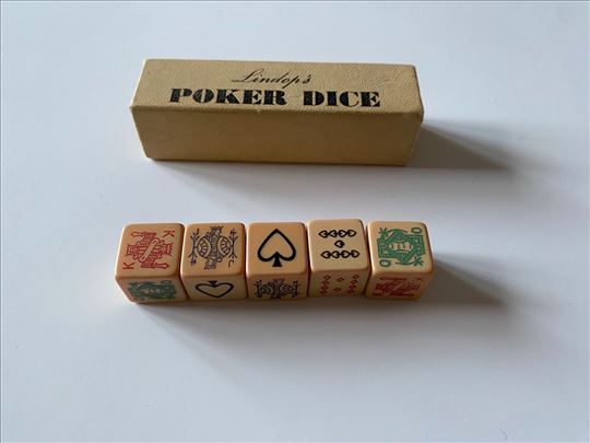 Poker Dice iz '60-ih. Lindop's. Originalna kutija.