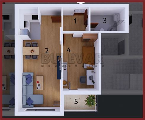 2,0 stan , centar, 49 m2, VII  sprat, cg.