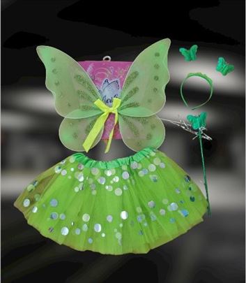 Zvončica Leptir vila suknjica zelena krila kostim