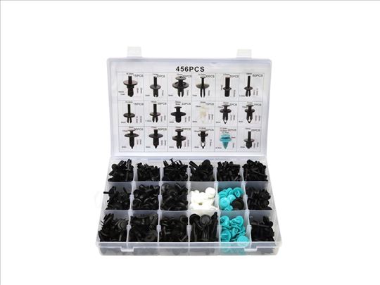 Set plastičnih kopči žabica za auto 456 kom  