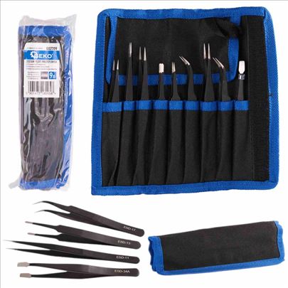 Set preciznih metalnih pinceta 9 kom  