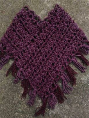 Unikatni ručno heklani pončo vel. XS/S