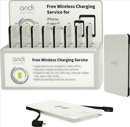 Andi be free Wireless and Cable Power Bank grupni 
