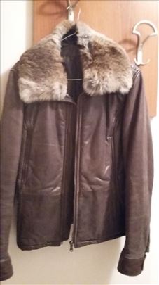 Bata kožna jakna sa krznom od lisice 40-42