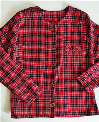 Vintage unikat  karo bluza-jaknica vel.XS