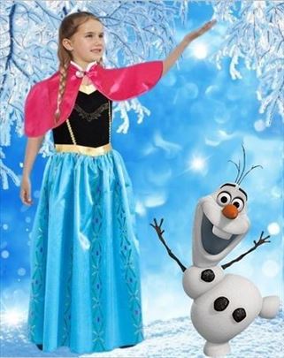 Ana Frozen haljina, ogrtač Anna kostim za decu m6