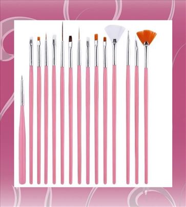 Set četkica za nail art 15 komada