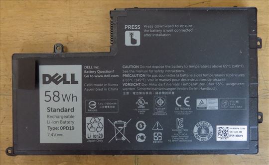 Originalna Dell 0PD19 58Wh 7.4V 7600mAh Baterija