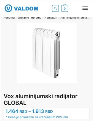 Vox aluminijumski radijator GLOBAL