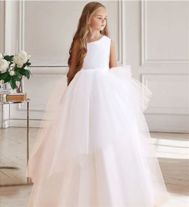 Bela duga  svečana haljina za decu 