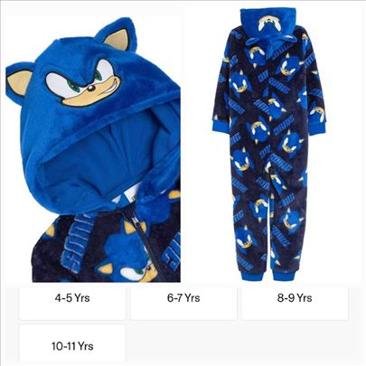 Sonic kombinezon,pidžama,vel.na slici-naručivanje