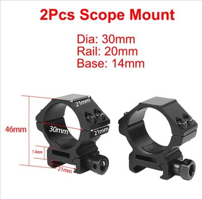 Nosač optike f30mm za šinu 21mm niska montaža
