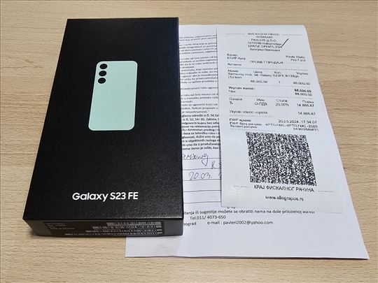 Samsung Galaxy S23 FE Mint / Gar. do 20.03.2026 / 