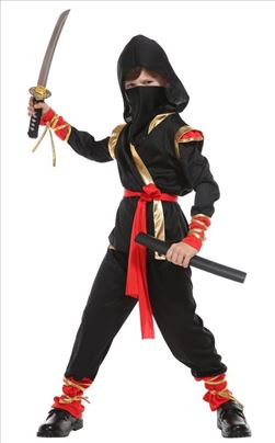 Black ninja nindža ratnik samuraj deciji kostim 7