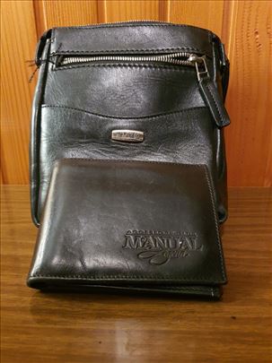 Manual kožna torbica i novčanik  komplet