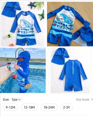 Cute Shark zaštitna odeća za plažu-vel.na slici