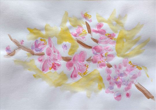 Slika akvarel neuramljen 20 x 28,3 cm