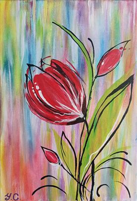 Painting Multicolored flower 