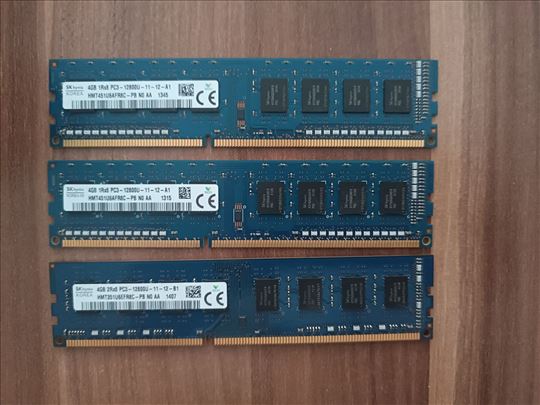 4GB, 8GB, 12GB DDR3 (3x4GB) 1600MHz Hynix -desktop
