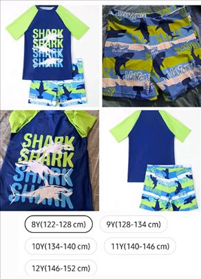 Dvodelni Shark kupaći set-veličine na slici